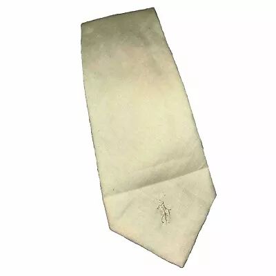 Polo Ralph Lauren Neck Tie IVORY / White Handmade In USA 100% Linen New W/Tags • $24