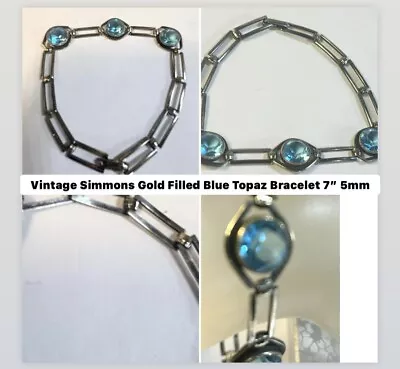 Vintage Simmons Gold Filled Topaz Bracelet 7” 5mm • $35