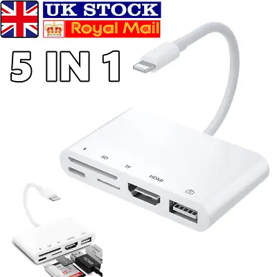 LIGHT-NING To HDMI Digital TV AV Adapter 1080P HDMI Cables For Apple IPhone IPad • £24.89