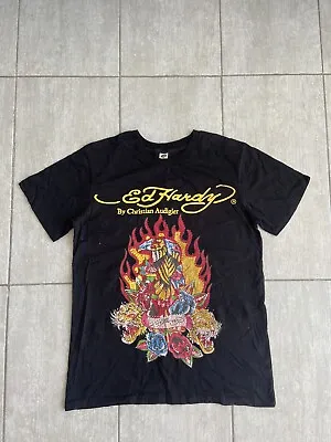 Ed Hardy By Christian Audigier Vintage T Shirt Y2K Top 2000’s Double Sided XL • $90