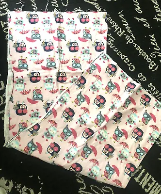 Vtg 1+ Yd  40X51  Pink FLANNEL OWLS FABRIC Childrens JO-ANN CRAFT SEWING A • $18.95