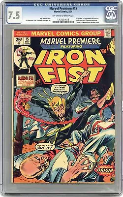 Marvel Premiere #15 CGC 7.5 1974 1301393015 1st App. And Origin Iron Fist • $285