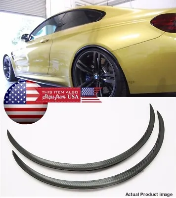 1 X Pair Black Carbon 1  Flexible Arch Wide Fender Extension Guard Lip For Ford • $15.97