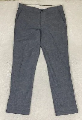 NWT J. Crew Mens 34x32 Urban Slim Fit Linen Cotton Blue Chino Pants • $29.88