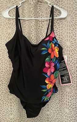 NEW Miracle Suit Aloha Garden Sideswipe Floral One Piece Swimsuit *Size 16D Cup* • $119