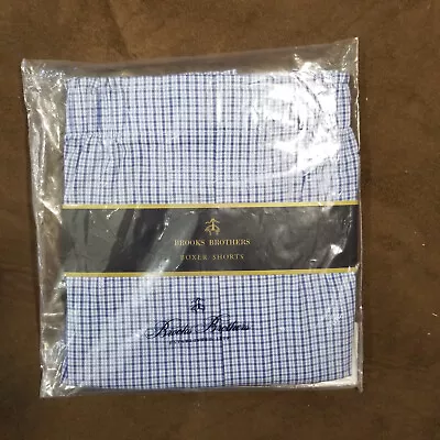 Vtg New Brooks Brothers 1818 Boxer Shorts Large Multi Blue Check Vietnam • $19.95