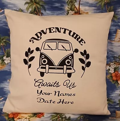 Personalised Campervan Camper Van Cushion Wedding Couple Van Accessory Gift 35cm • £15