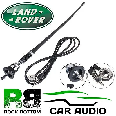 LANDROVER AM/FM Rubber Mast Roof/Wing Mount Car Radio Aerial Antenna CHROME • £10.99