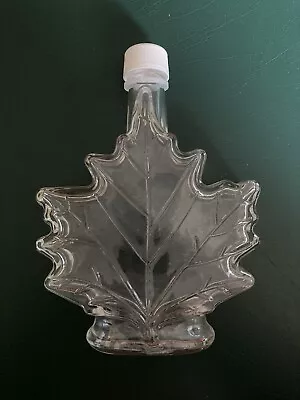 Maple Syrup Bottle Glass Maple Leaf -Empty - • $5