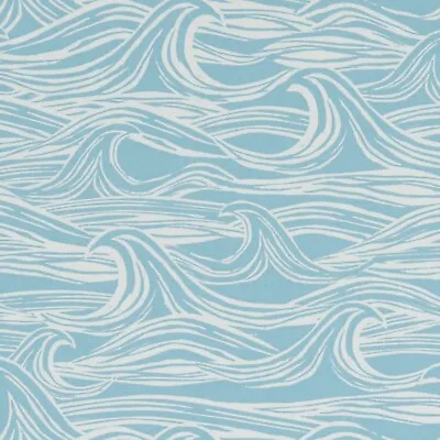 Clarke And Clarke Surf Aqua Cotton PVC WIPE CLEAN Tablecloth Oilcloth • £14.39