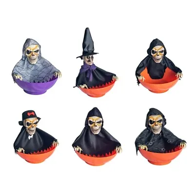 Animated Halloween Candy Bowl Candy Holder With Moving Skeleton And Eyes • £18.13