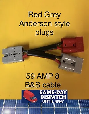 Red Anderson Style Plug 50 Amp Connector Double Y Adaptor 8 B&S Twin Auto Cable • $26.32
