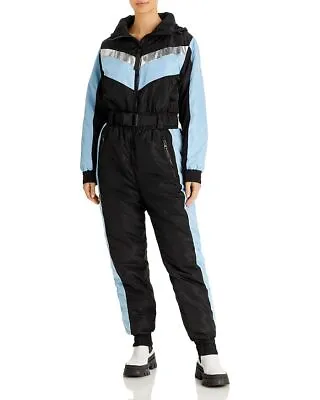 $71.24 • Buy Aqua Womens Colorblocked Hooded Zip Ski Suit Small Blue Black