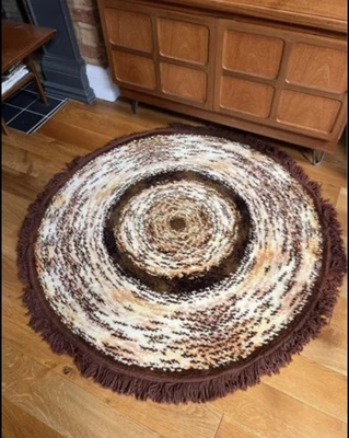 £89.99 • Buy Retro 1970s Mid Century Circular Rug By Axminster