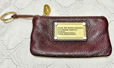 Mar By Marc Jacobs Leather Key Holder Card-Coin Pouch Wallet Burgundy • $40