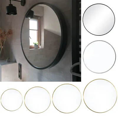 Round Mirror Wall Mounted Bathroom Bedroom Decor 40/50/60/70/80 Cm Vanity Mirror • £29.95