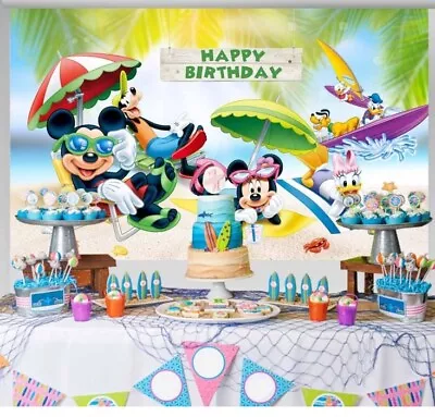 Mickey Mouse And Friends Happy Birthday Backdrop - 5x3 Ft / New • $12.50