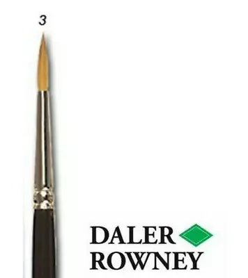 Daler Rowney Watercolour Taklon Round Brush Size 3 Short Handle • £4.47