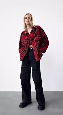 Zara Plaid Coat • $60