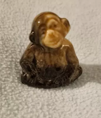 Wade Ceramic Animal Figurine - Monkey - Approx 4cm X 3.5cm • £5