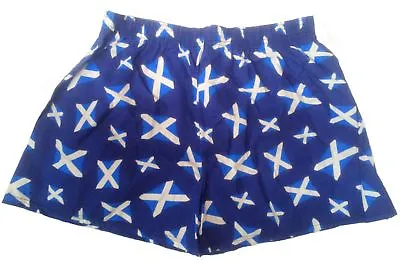 Mens Scottish Saltire Flag Boxer Shorts 100% Cotton Scotland Flag Underwear Kilt • £5.99