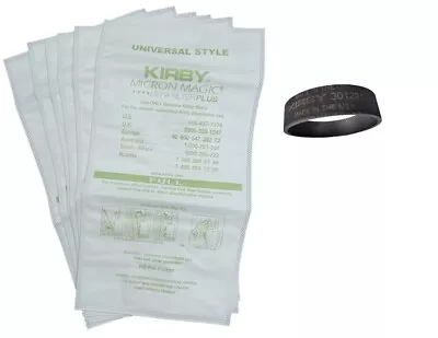 6 KIRBY HEPA VACUUM BAGS + Belt AVALIR SENTRIA G3 G4 G5 G6 MICRON MAGIC  • $14.95