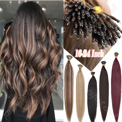 200g Real THICK Nano Ring Human Hair Extensions Nano Beads Micro Loop Link Brown • $99.76