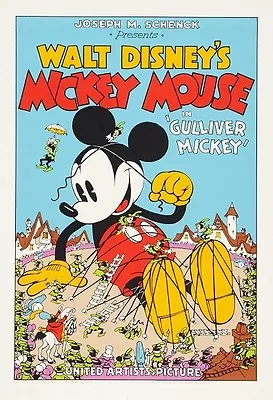 Disney's Gulliver Mickey Movie Poster Print 11 X 17 Inches Vintage Mickey Mouse  • $13.96