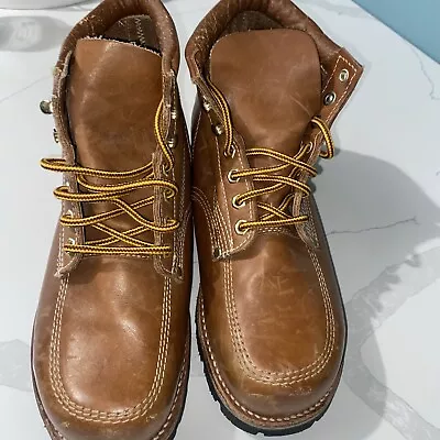 Vintage Iron Age Steel Toe 6  Work Boots Brown Men Size 10W • $40