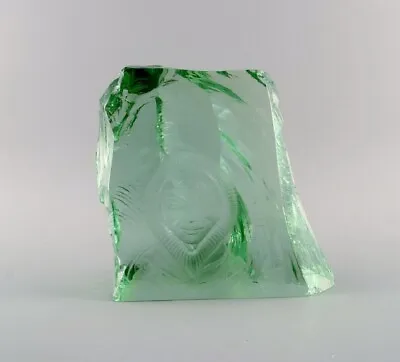 Vicke Lindstrand (1904-1983) Kosta Boda. Unique Mouth-blown Glass Block. • $370