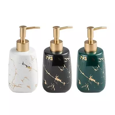 Reusable Soap Dispenser Lotion Shampoo Shower Gel Marbling Pump Hand Wash Bottle • £12.41