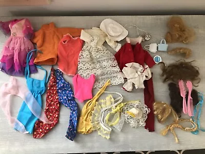 Huge Lot Vintage1970s Barbies Misc. Clothes Hair Pieces Accessories Poss Clones? • $16.94