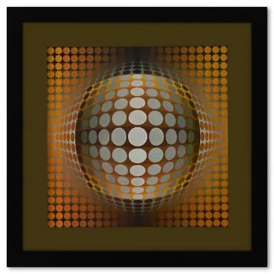 Victor Vasarely (1908-1997) Framed Vintage Geometric Art • $400