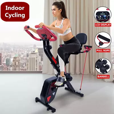 3IN1 Folding Magnetic Exercise Bike Fitness Workout Training Home Gym Bicycle • £111.99