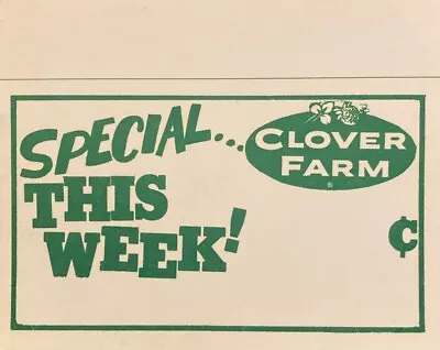 Vintage LOT Of 6 Small Clover Farm Carboard Produce Special Sign For A Grocery • $9