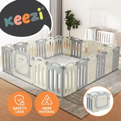 Keezi Baby Playpen 20 Panels Foldable Toddler Fence Safety Play Activity Centre • $145.95