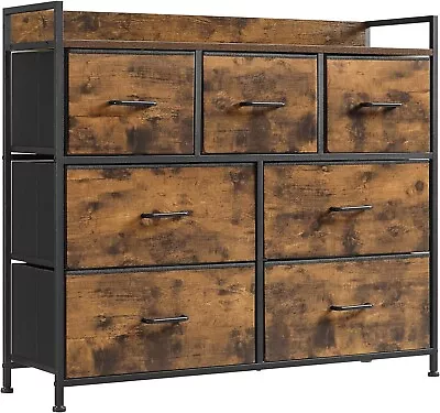 SONGMICS Chest Of Drawers Bedroom Cabinet 7 Fabric Drawers With Handles • £49.99