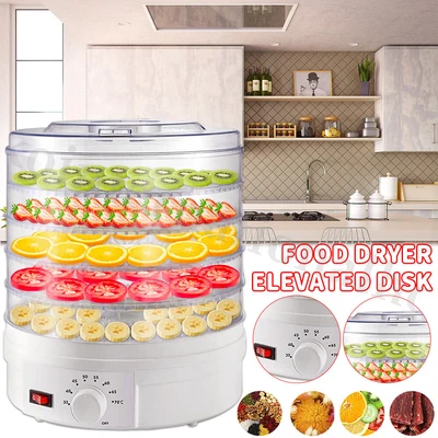 350W Electric Food Dehydrator 5 Tray Drying Machine Fruit Beef Jerky Preserver • £26.82