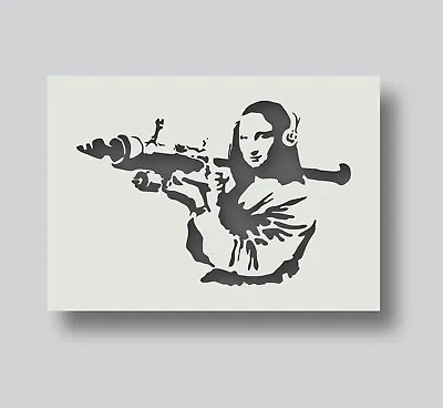 Banksy Mona Lisa Bazooka Reusable Stencil For Wall Art And Painting • £2.85