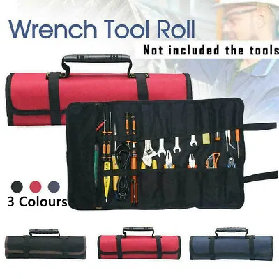 £7.98 • Buy 22 Pockets Tool Case Roll Spanner Wrench Tool Fold Up Canvas Storage Bag UK