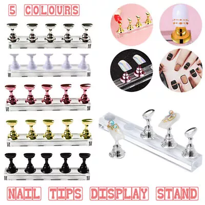 1 Set Acrylic Nail Art Practice Display Stand Magnetic Nail Art Tips Holders AU • $7.25