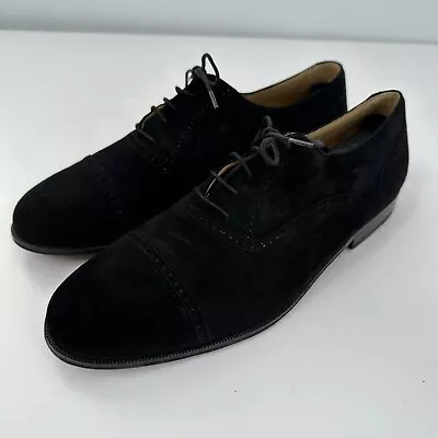 Magnanni Shoes Mens 10.5 M Black Suede Dress Leather Lace Up Oxford Broque • $60