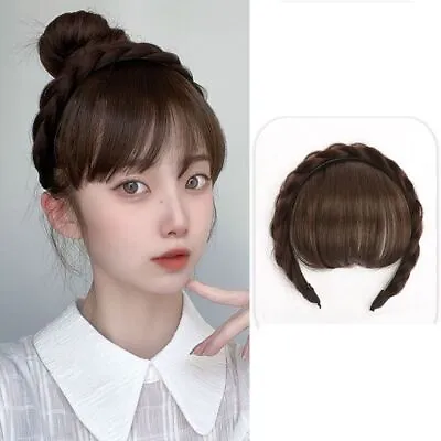 Women Hair  Accessories Fake Hair Band Bangs Braid Headband Heat Resistant Wig • £4.90