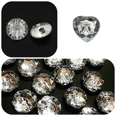 £3.79 • Buy  Diamante Buttons Various Styles & Sizes Sale Price