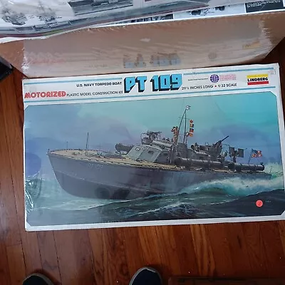 1977 Lindberg 812 U.S. Navy Torpedo Boat PT 109 Motorized Model NIB Sealed GAM • $300