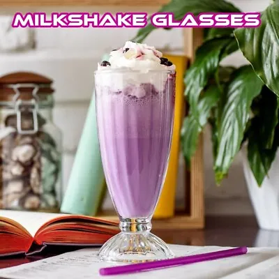 Milkshake Glasses Knickerbocker Glory Ice Cream Sundae Dessert American 360ml • £9.99