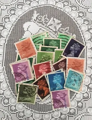 10 X Queen Elizabeth Head Vintage Stamps Mix Fabric Iron On Patch Appliqués #12 • £4