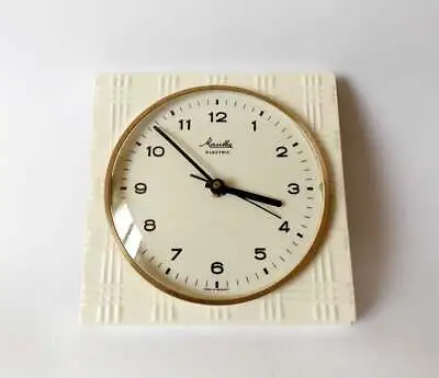 Vintage Pop Art Style 1970s Ceramic Kitchen Wall Clock MAUTHE Made In Germany  • $150