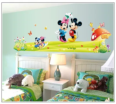 HUGE Mickey & Minnie Mouse Removable Wall Stickers Decal Kids Home Decor  • $7.71