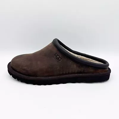 UGG Classic Clog 1011413 Brown Sheepskin Lined Leather Slipper Shoes Men Size 11 • $39.98